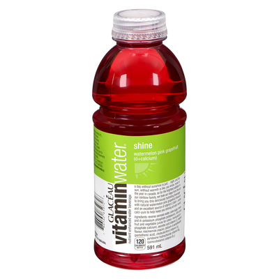 Glaceua Vitamin Water Shine Watermelon Pink Grapefruit Beverage, 591 mL