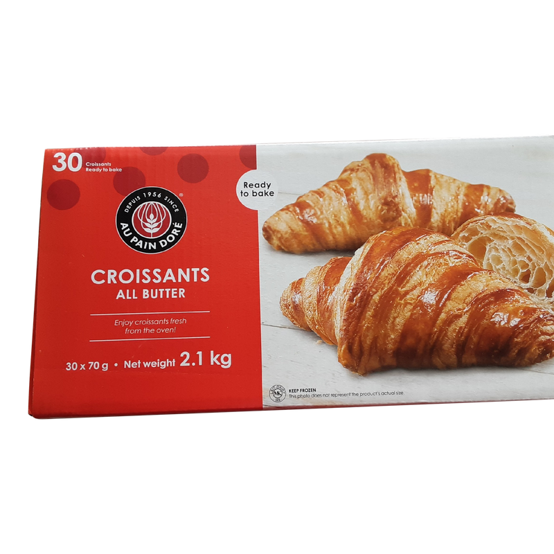 Au Pain Dore Croissants All Butter, 30 ct