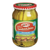 Bick's Sandwich Savers 50% Less Salt Pickles, 500 mL