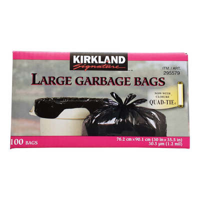 Kirkland Signature Large Garbage Bags, 100 ct
