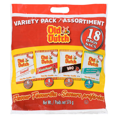 Old Dutch Variety Pack Flavour Favourites Potato Chips, 18 ct