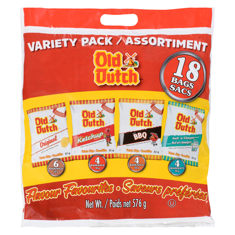 Old Dutch Variety Pack Flavour Favourites Potato Chips, 18 ct