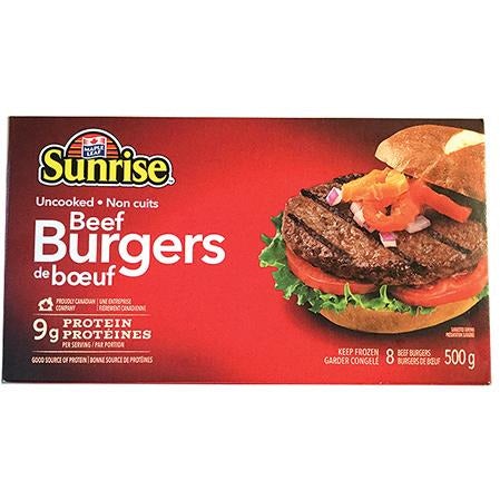 Sunrise Beef Burgers, 500 g