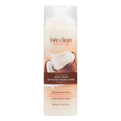 Live Clean Moisturizing Coconut Milk Body Wash, 500 mL