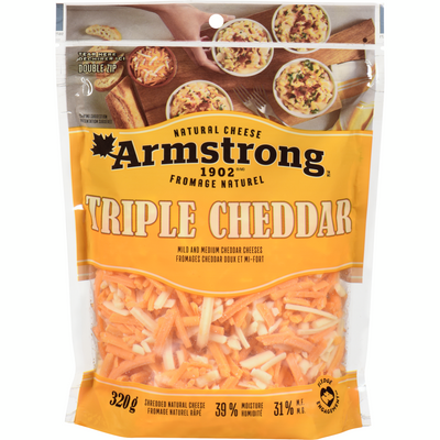 ARMSTRONG TRIPLE CHEDDAR SHREDDED CHEESE