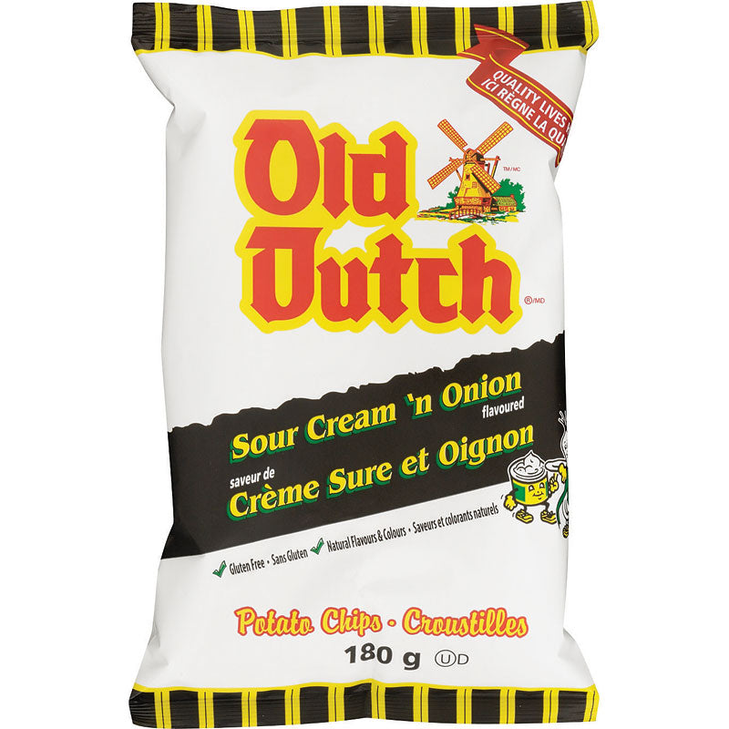 Old Dutch Sour Cream n' Onion Chips, 180 g