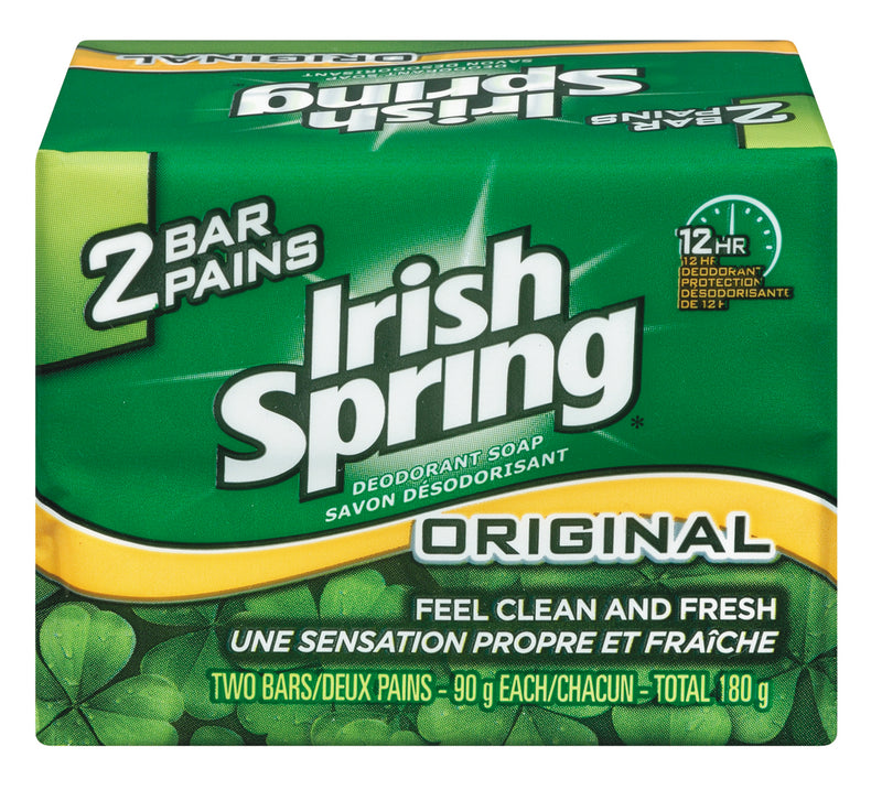 Irish Spring Original Personal Size Deodorant Soap, 91 g, 2 ct
