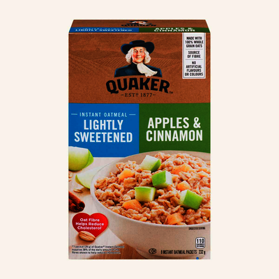 Quaker Instant Oatmel Lightly Sweetened Apple Cinnamon, 232 g