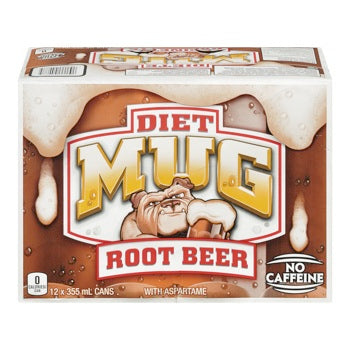 Mug Diet Root Beer, 12 x 355mL