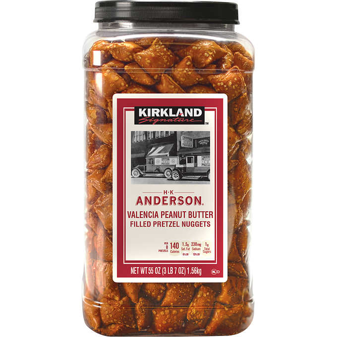 Kirkland Signature Valencia Peanut Butter Filled Pretzel Nuggets, 1.56 kg