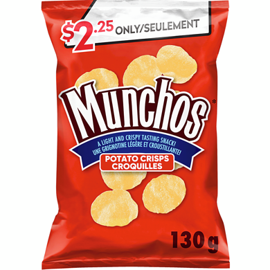 Munchos Potato Chips, 130 g