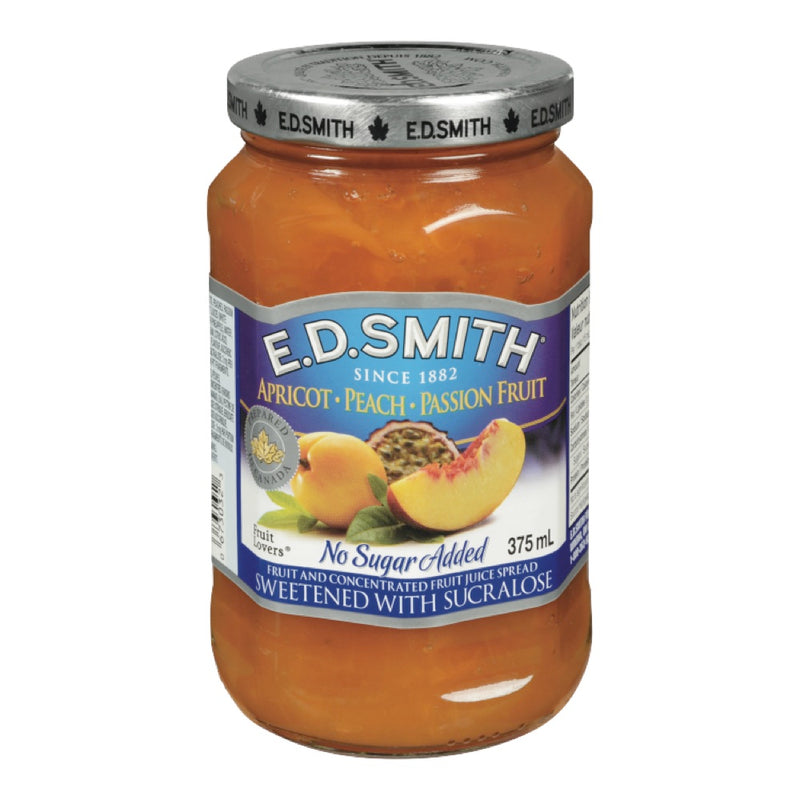 E.D. Smith No Sugar Added Apricot With Peach & Passion Fruit Jam, 375 mL