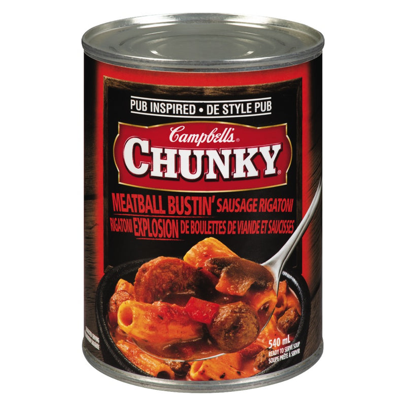 Chunky Meatball Bustin' Sausage Rigatoni Ready To Serve Soup, 540 mL