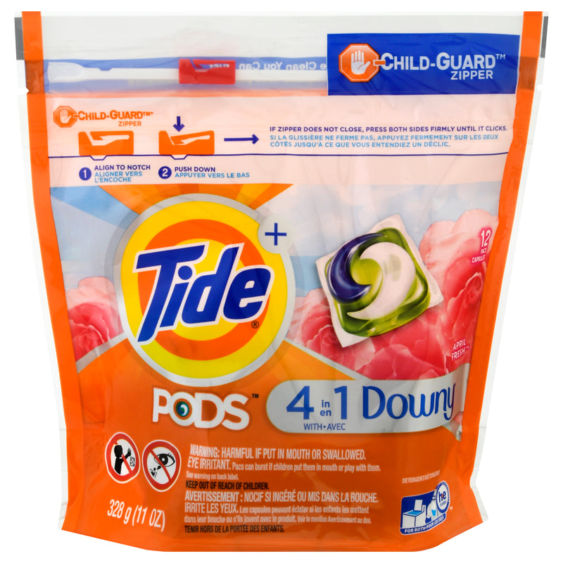 Tide 4 in 1 with Downy April Fresh Pacs Detergent, 12 pacs