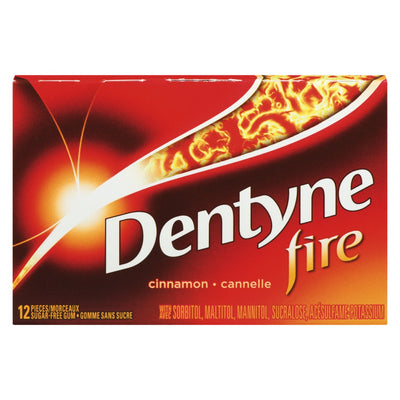 Dentyne Ice Sugar Free Fire Cinnamon Gum, 12 pieces