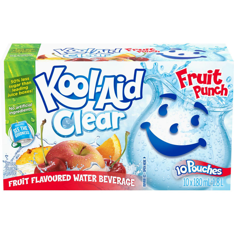 Kool-Aid Jammers Clear Fruit Punch, 10 x 180 mL