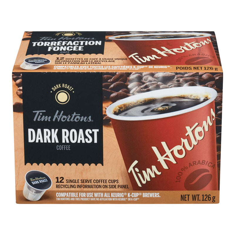 Tim Hortons Dark Roast Coffee, 126g  (12ct)