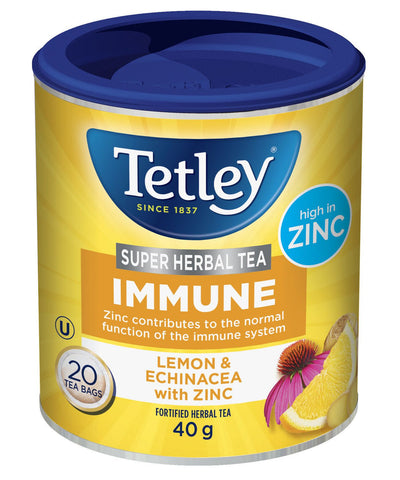 Tetley Super Herbal Tea Immune Lemon & Echinacea With Zinc, 40g (20ct)