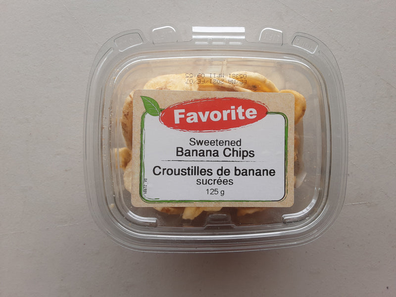 Favorite Banana Chips Sweetened, 125 g