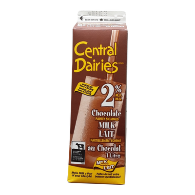 Central Dairies 2% Chocolate Milk, 1L