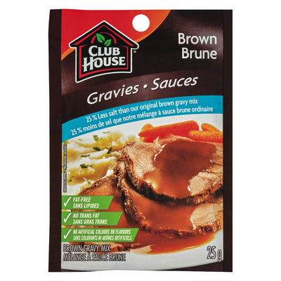 Club House 25% Less Salt Brown Gravy Mix, 25 g