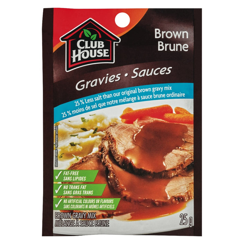 Club House 25% Less Salt Brown Gravy Mix, 25 g