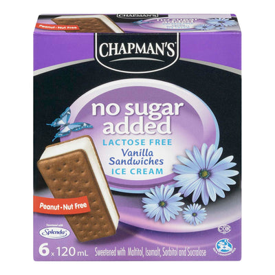 Chapman's No Sugar Added Lactose Free Vanilla Sandwiches, 120 mL