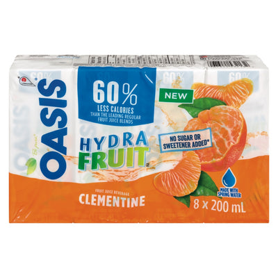 Oasis Hydra Fruit Clementine Juice, 8 x 200mL