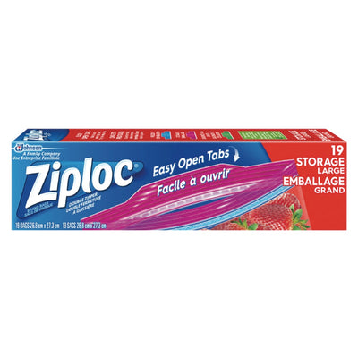 Ziploc Storage Large Double Zipper Bags, 19 ct