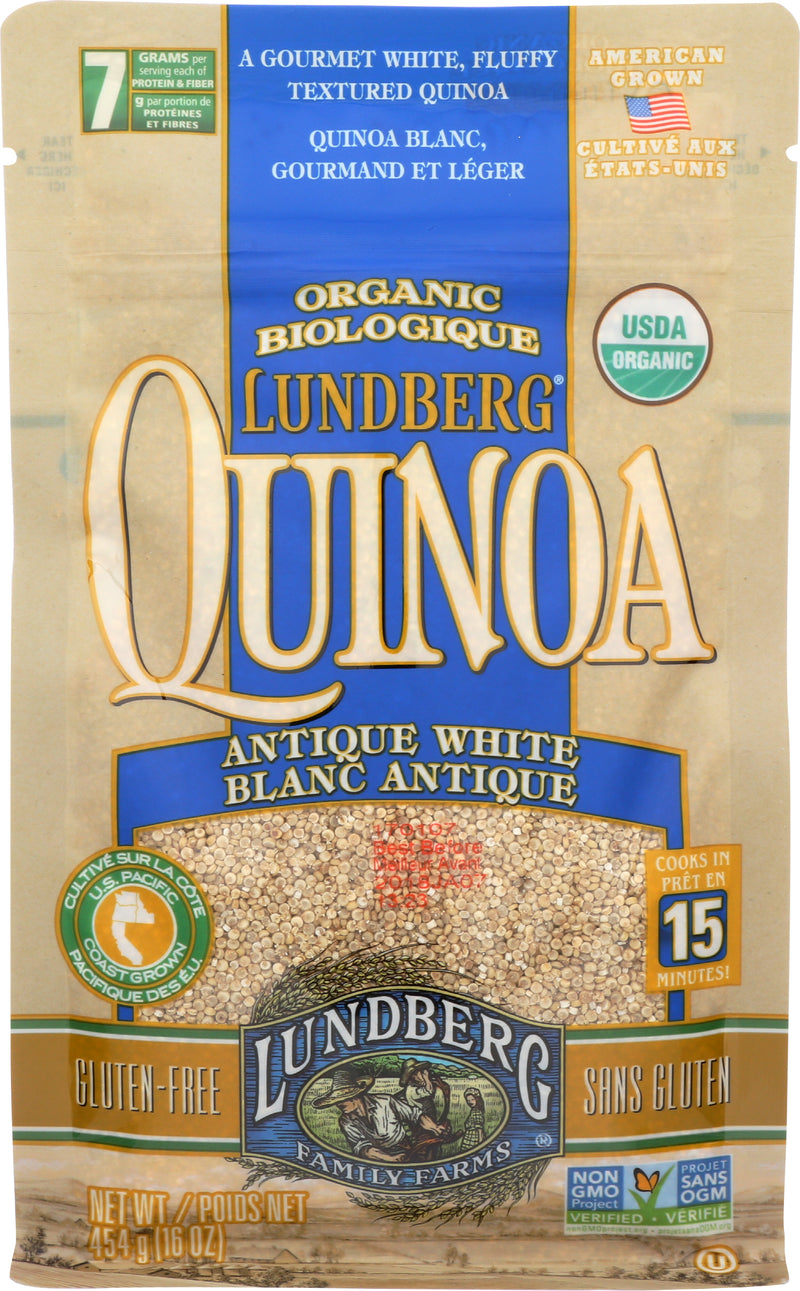 Lundberg Gluten Free Organic Antique White Quinoa, 454 g