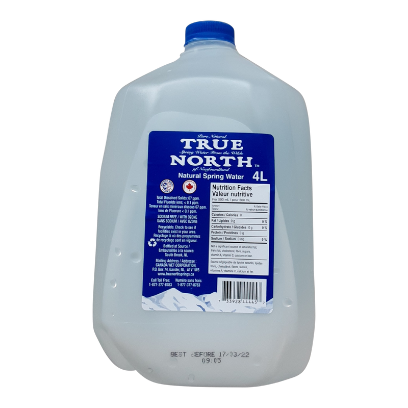 True North Natural Spring Water, 4L