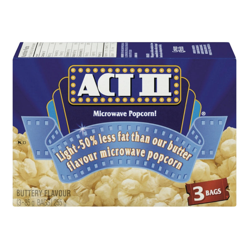 Act II Microwave Popcorn! Light Buttery Flavour, 85 g, 3 ct