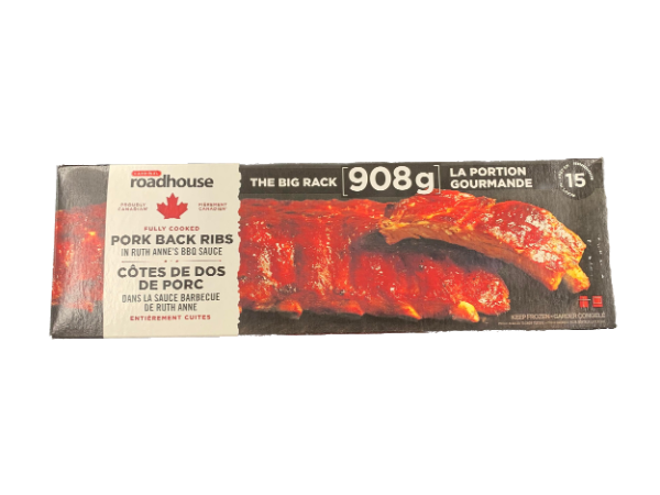 Roadhouse Fully Cooked Pork Back Ribs, 908 g