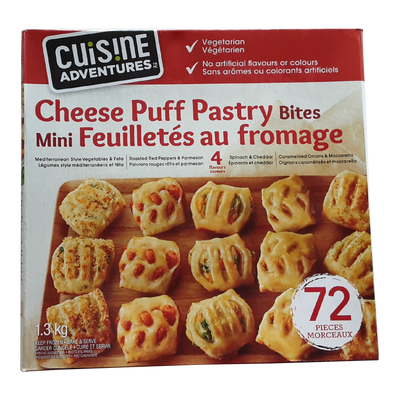 Cuisine Adventures Cheese Puff Pastry Bites, 72 ct