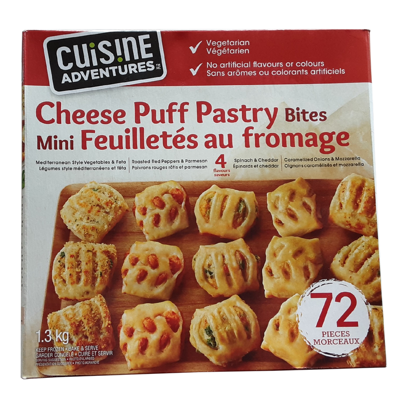 Cuisine Adventures Cheese Puff Pastry Bites, 72 ct