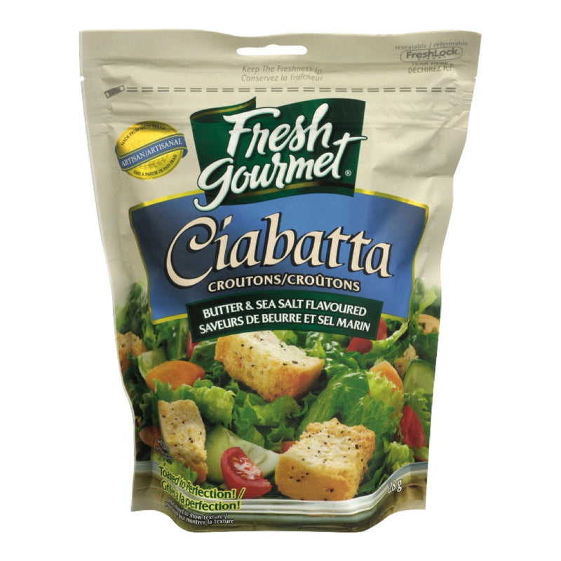 Fresh Gourmet Ciabatta Butter & Sea Salt Flavoured Croutons, 128 g