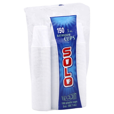 Solo 3 Oz Plastic Bathroom Cups, 150 cups