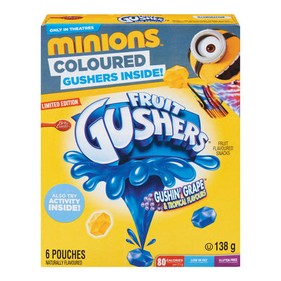 Fruit Gushers Gushin' Grape & Tropical Candies, 138 g