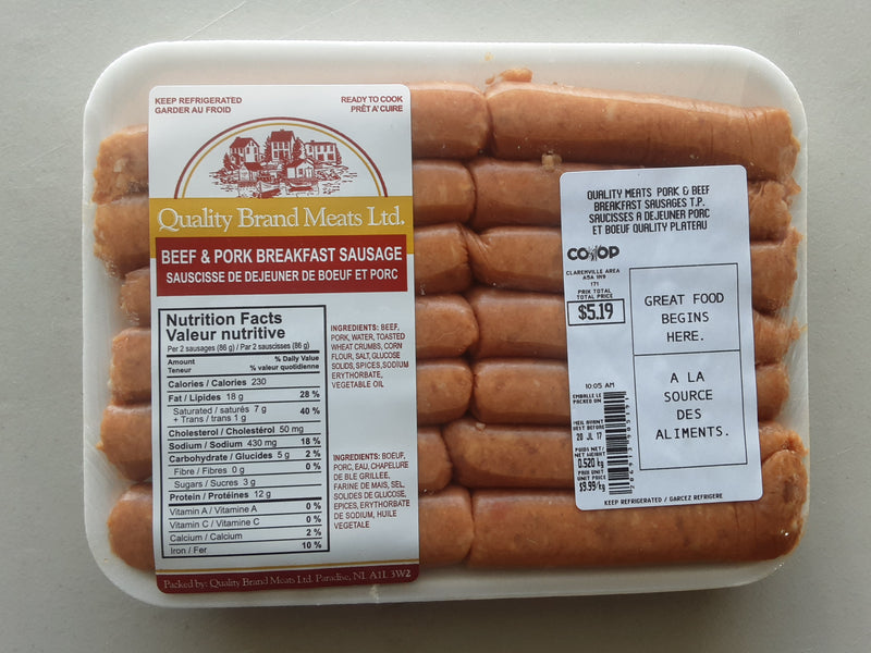 Quality Brand Pork & Beef Breakfast Sausages