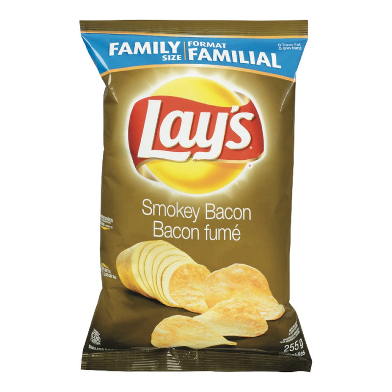 Lay's Family Size Smokey Bacon Potato Chips, 235 g