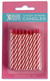 Bakery Crafts Red Candy Stripe Candles, 24 ct