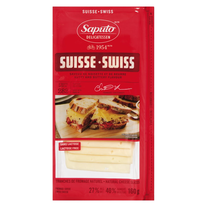 Saputo Swiss Cheese Slices Lactose Free, 160 g
