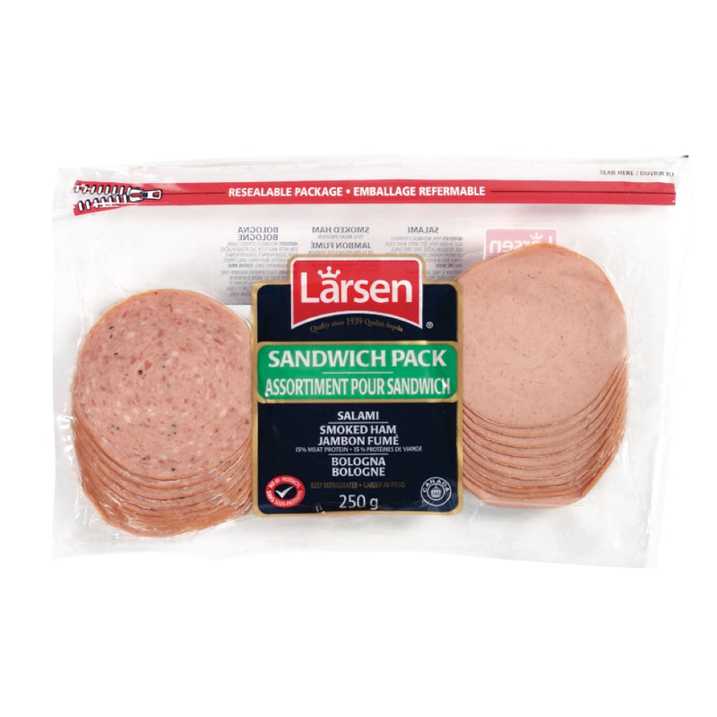 Larsen Sandwich Pack Salami Smoked Ham Bologna, 250 g