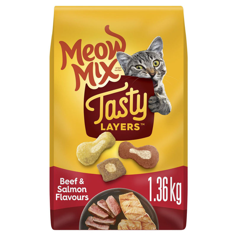 Meow Mix Tasty Layers Beef & Salmon, 1.36kg