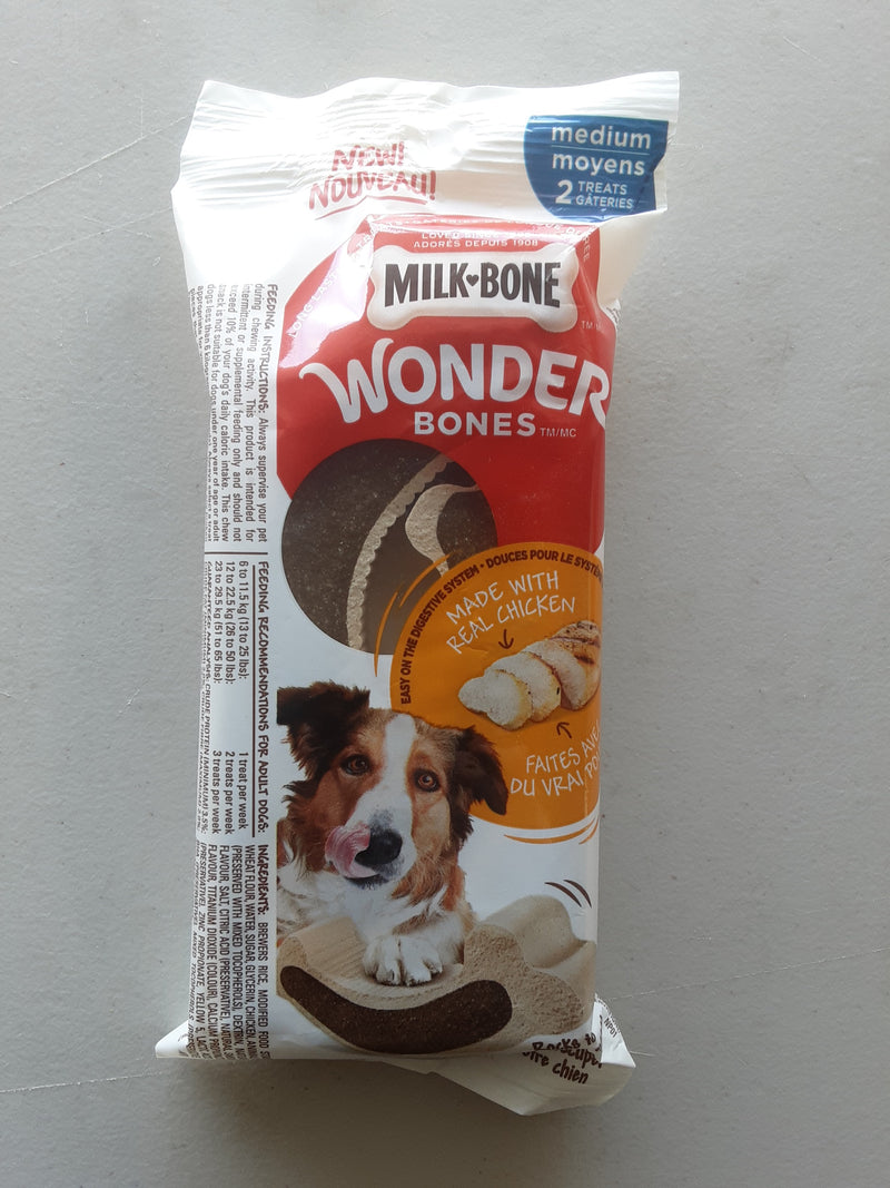 MILK BONES WONDER CHICKEN MEDIUM, 2pk 167g