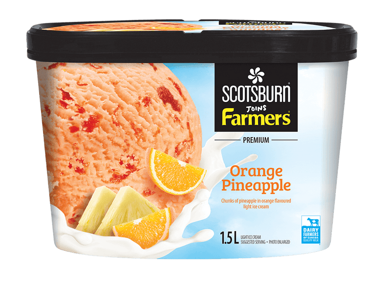 Scotsburn Premium Orange Pineapple Ice Cream, 1.5 L