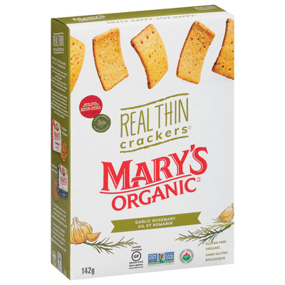 Mary's Gone Crackers Organic & Gluten Free Garlic Rosemary Real Thin Crackers, 142 g