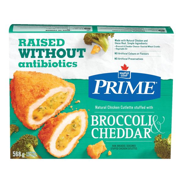Maple Leaf Prime Broccoli & Cheddar Stuffed Chicken Cutlet, 568 g