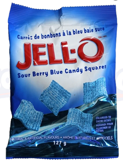 Jell-O Sour Berry Blue Candy Squares, 127 g