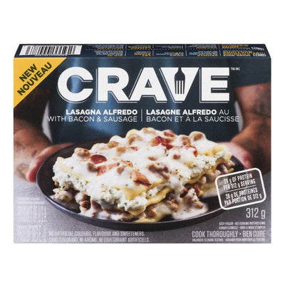 Crave Lasagna Alfredo with Bacon and Sausage, 312 g